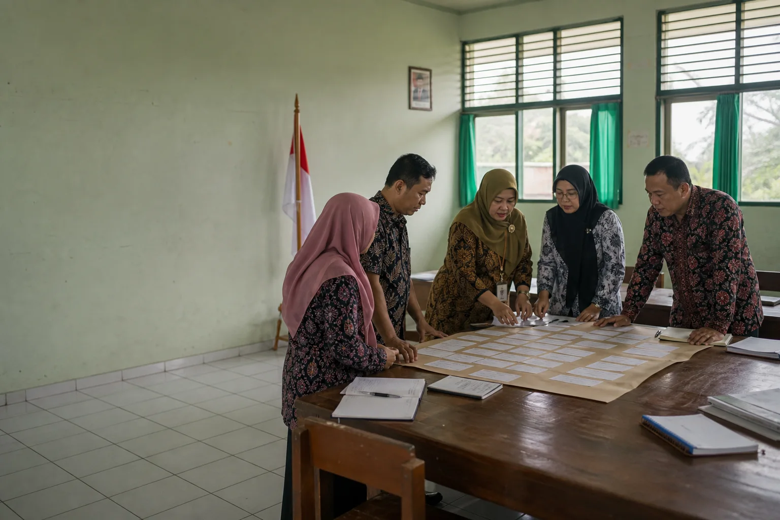 Pemimpin dan pendidik sekolah menyusun prioritas transformasi bersama