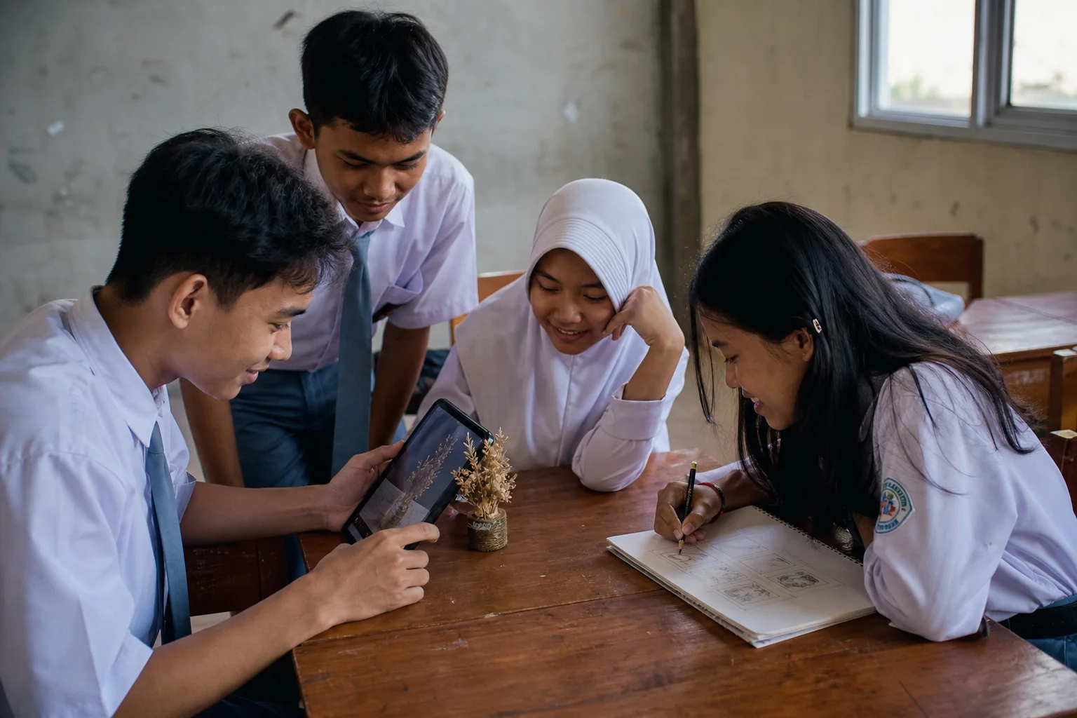Siswa mengeksplorasi kreativitas digital